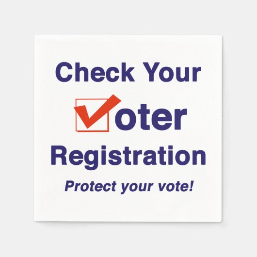 投票者登録の確認2024 スタンダードカクテルナプキン (正面)