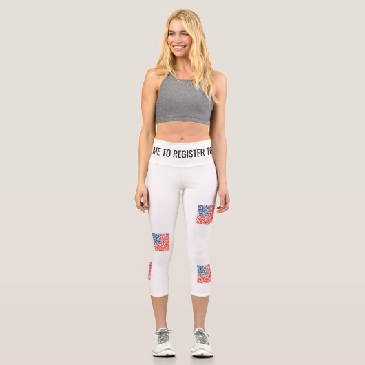 投票者登録ヨガパンツ カプリレギンス (正面)