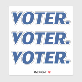 "投票者"プライドの青い文字 – 1枚につき3シール シール