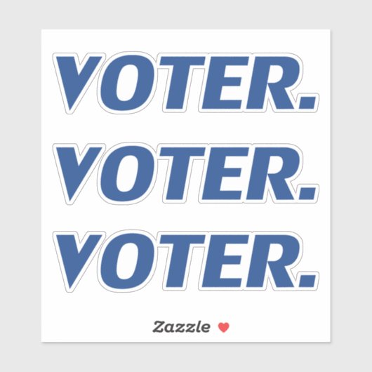 "投票者"プライドの青い文字 – 1枚につき3シール シール (シート)