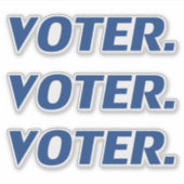 "投票者"プライドの青い文字 – 1枚につき3シール シール (正面)