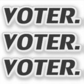 "投票者"プライド黒文字 –  シール (正面)