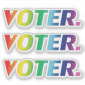 "投票者"プライドlgbtの色 –  シール (正面)