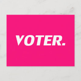 "投票者" ホットピンク、マゼンタ、フクシア、ホワイト ポストカード