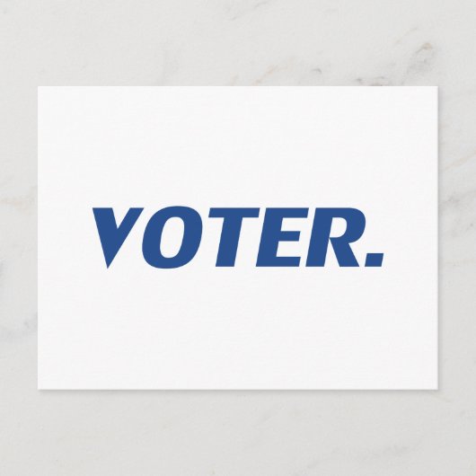 "投票者"青い白 ポストカード (正面)