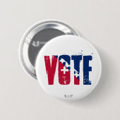 投票赤く、白く及び青ボタン 缶バッジ (正面&裏面)