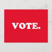 投票赤と白タイポグラフィモダン ポストカード (正面)