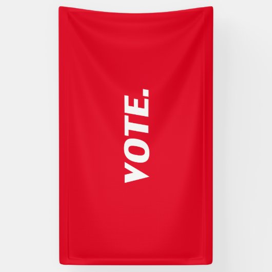 投票赤と白モダンタイポグラフィ 横断幕 (縦)
