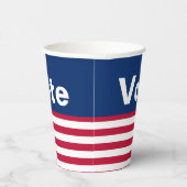 投票赤と青の文字とストライプ 紙コップ (右)
