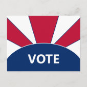 投票赤と青の日が差すこと ポストカード (正面)