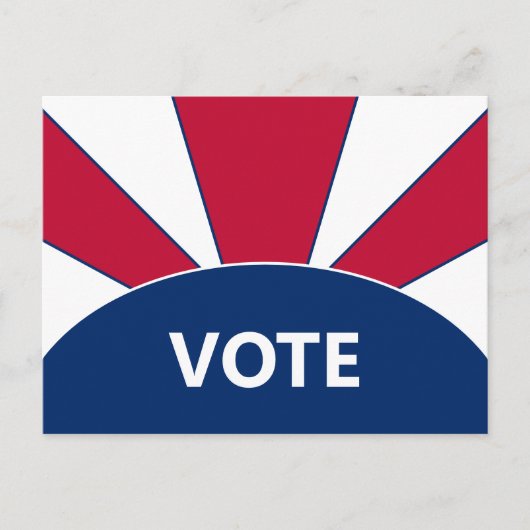 投票赤と青の日が差すこと ポストカード (正面)