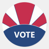 投票赤と青の日が差すこと ラウンドシール (正面)