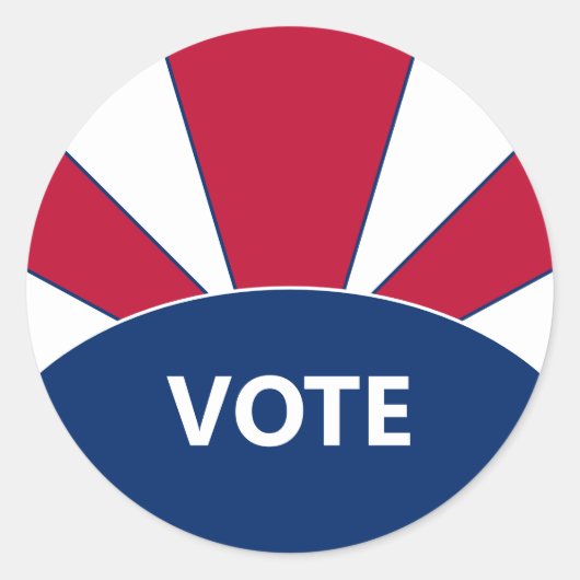 投票赤と青の日が差すこと ラウンドシール (正面)