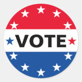 投票選挙アメリカ政治赤白青 ラウンドシール (正面)