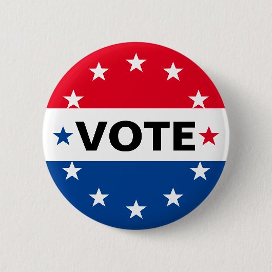 投票選挙アメリカ政治赤白青 缶バッジ (正面)