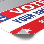 投票選挙キャンペーン赤白青 ポスター (角)