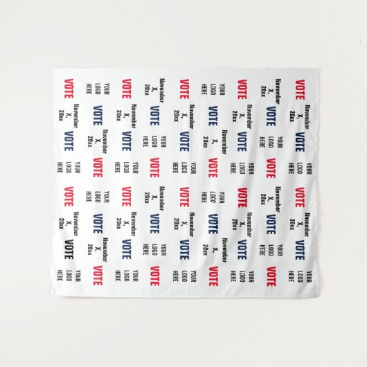 投票選挙キャンペーン ロゴ 自撮り 背景 タペストリー (正面(横))