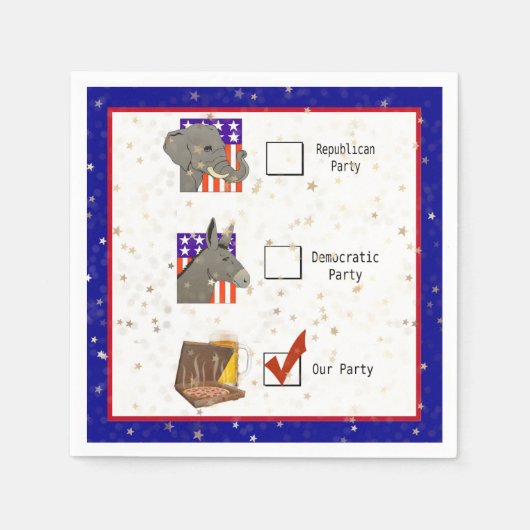 投票選挙パーティーおもしろい スタンダードカクテルナプキン (正面)