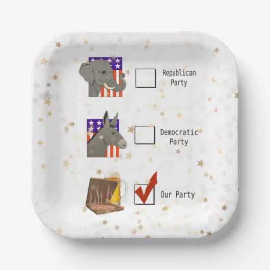 投票選挙パーティーおもしろい ペーパープレート (正面)