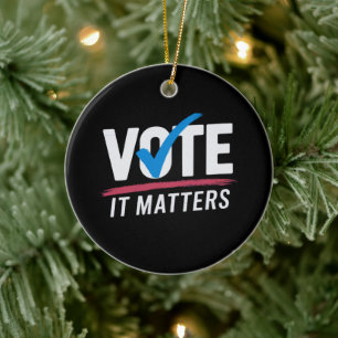 投票選挙2024有権者の民主政治 セラミックオーナメント