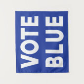 投票青くはっきりしたな文字の政治選挙 タペストリー (正面)