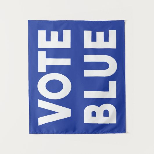 投票青くはっきりしたな文字の政治選挙 タペストリー (正面)