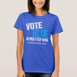投票青だれ民主党員 Tシャツ