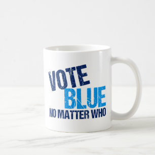 投票青だれ民主党 コーヒーマグカップ