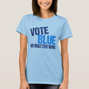 投票青だれ民主党 Tシャツ