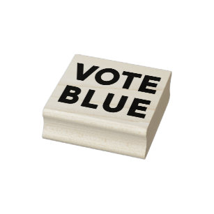 投票青はっきりした文字 ラバースタンプ