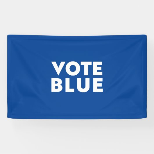 投票青ホワイトブルーモダンはっきりしたタイポグラフィ 横断幕 (横)