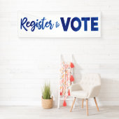 投票青色の水モダン色タイポグラフィに登録 横断幕 (インサイチュ)