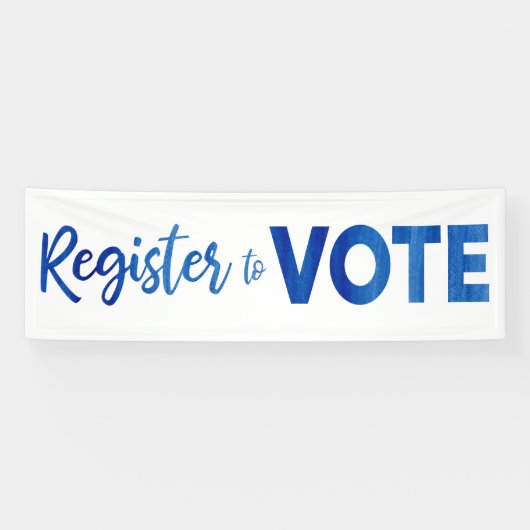投票青色の水モダン色タイポグラフィに登録 横断幕 (横)