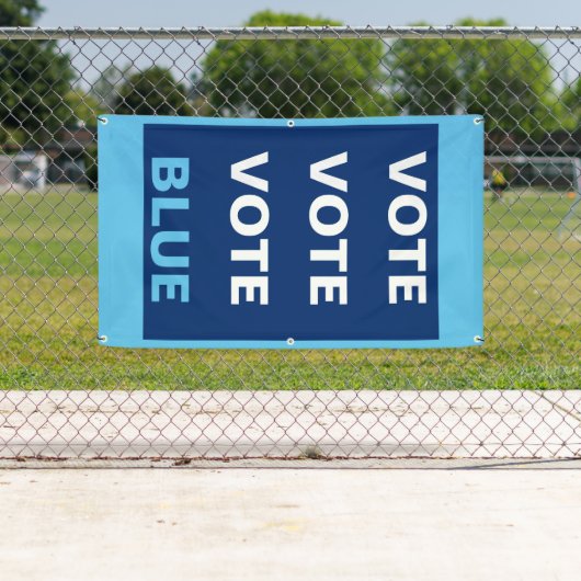 投票青色民主党自撮り背景背景 横断幕 (インサイチュ)