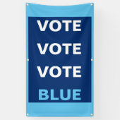 投票青色民主党自撮り背景背景 横断幕 (縦)