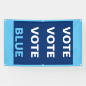 投票青色民主党自撮り背景背景 横断幕 (横)