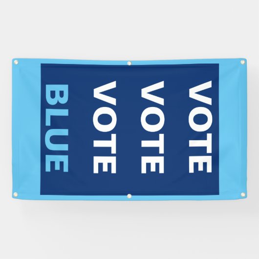 投票青色民主党自撮り背景背景 横断幕 (横)