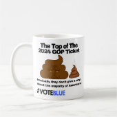 投票青2024:アンチトランプウンチ絵文字デザイン コーヒーマグカップ (左)