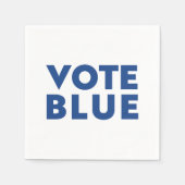 "投票青"青い白い紙ナプキン スタンダードカクテルナプキン (正面)