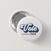 投票2020レトロ赤と青ボタン 缶バッジ (正面&裏面)