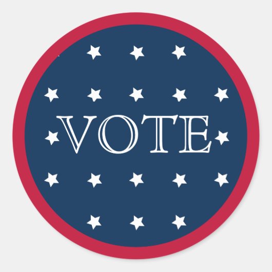 投票2020赤エレガント白と青 ラウンドシール (正面)