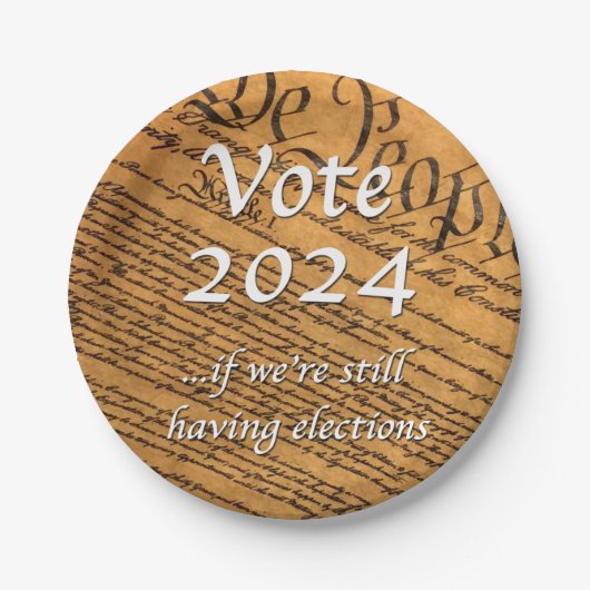 投票2024 もし我々はまだ選挙を持っている ペーパープレート (正面)