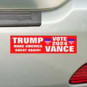 投票2024 Trump Vance バンパーステッカー (車上)