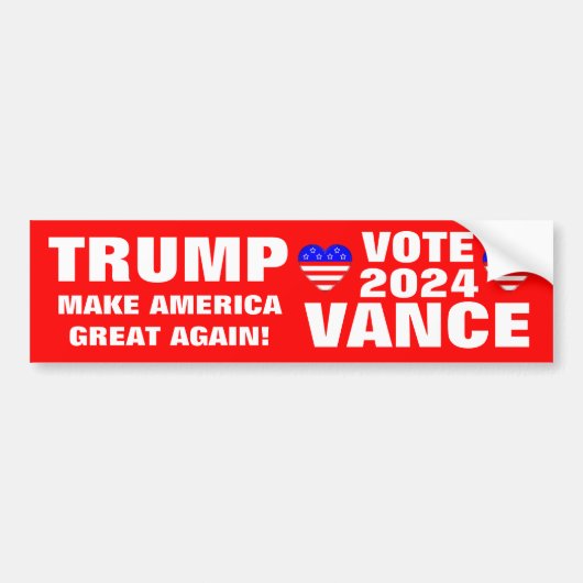 投票2024 Trump Vance バンパーステッカー (正面)