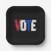 投票2024 USA選挙投票権ヴィンテージ ペーパープレート (正面)