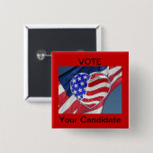 投票「あなたの候補者」 – キャンペーンの選択ボタン 缶バッジ (正面&裏面)