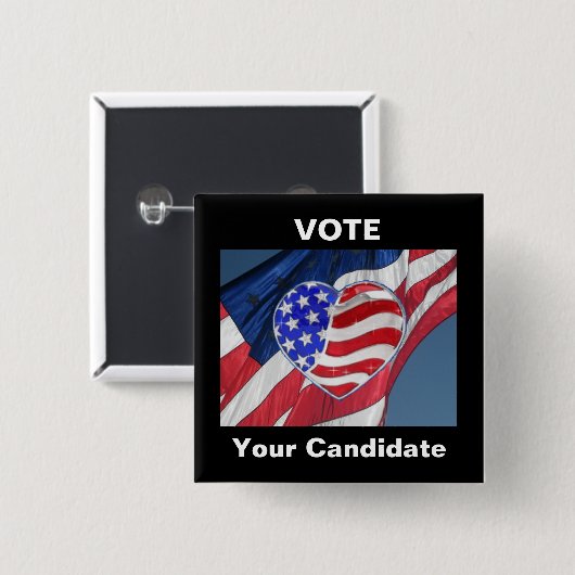 投票「あなたの候補者」 – キャンペーンの選択ボタン 缶バッジ (正面&裏面)