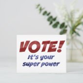 投票!あなたの電すごい力抗議はがき ポストカード (スタンド正面)