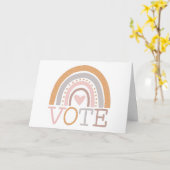 投票 |かわいいパステルレインボー文字デザイン カード (黄色い花)