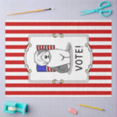 投票！オールドイングリッシュシェプドッググレー1かわいい政治 薄葉紙 (クラフト)